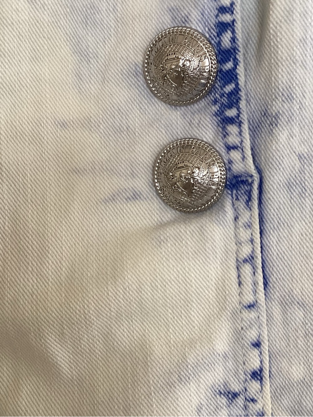 Balmain Blue Tie-Dye Sailor Button Pants SZ 26 - Picture 4 of 5